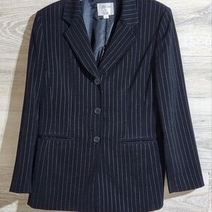 2-Piece Le Suit Black and White Blazer Classic Formal Jacket w/Matching Slacks